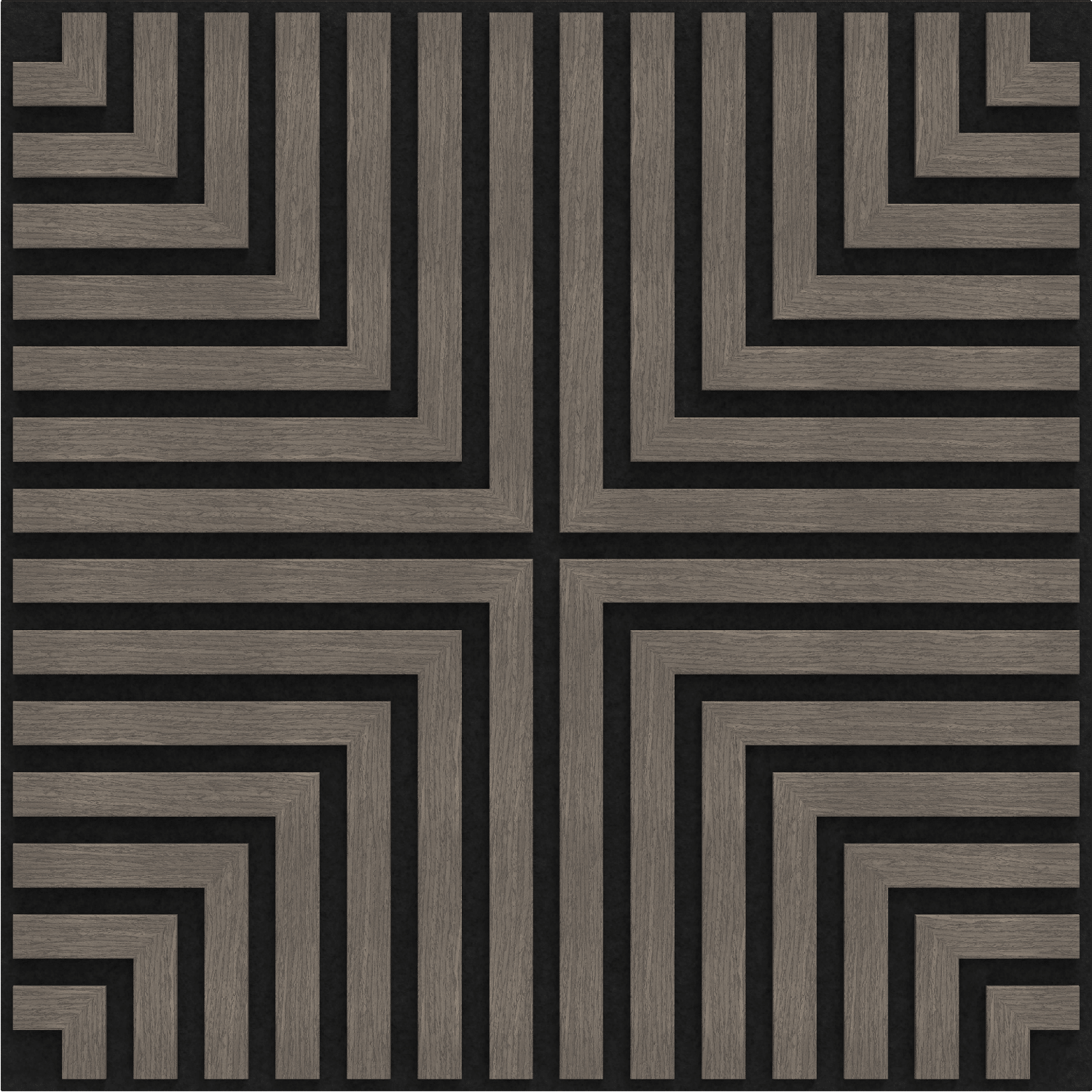 Mexen Linea 02 akustisk väggpanel 60 x 60 cm (4 st.), filt 9 mm, teknisk faner, Grå Ek - S110-60607-02-043
